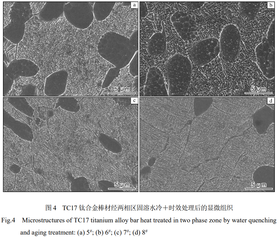 熱處理工藝對大規格TC17鈦合金棒材組織與力學性能的影響